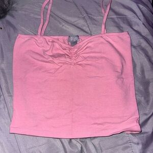 Pink & Black Ruched Women's Top